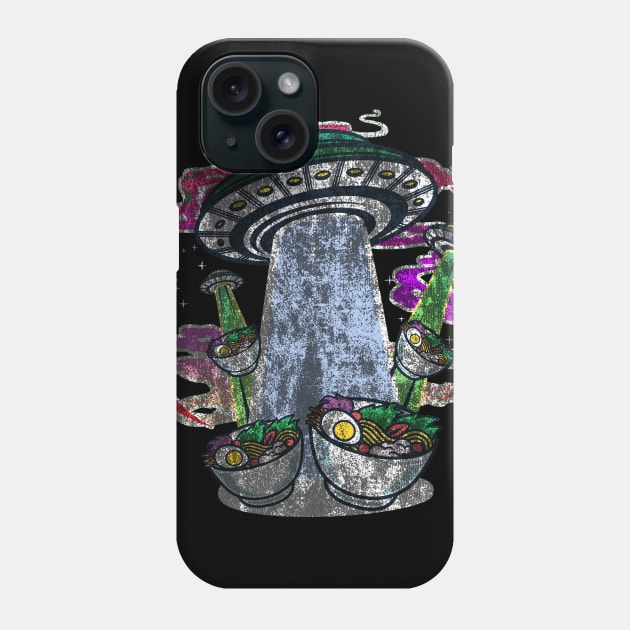 Distressed UFO Ramen Takeout Phone Case by Golden Eagle Design Studio