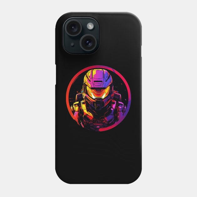 Halo Master Chief - Circular Design - Neon Phone Case by Labidabop