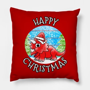 Christmas Triceratops Dinosaur Xmas 2022 Pillow