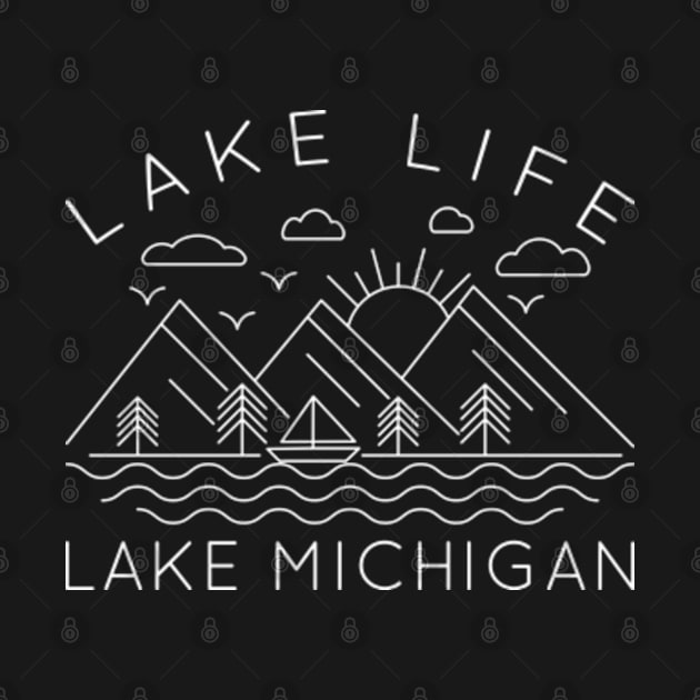 Lake Michigan - Lake Life Geometric Illustration by JaiStore