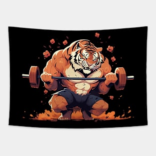 tiger lifting weight Tapestry