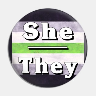 She-They Pronouns: Agender Pin