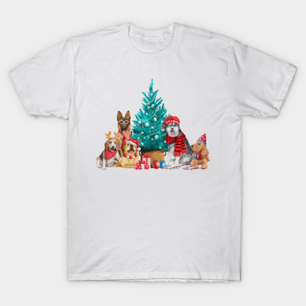 Christmas Dogs Scenery 01 - Dogs - T-Shirt