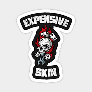 Expensive Skin Skull Dice Fire Tattoo Lover Magnet