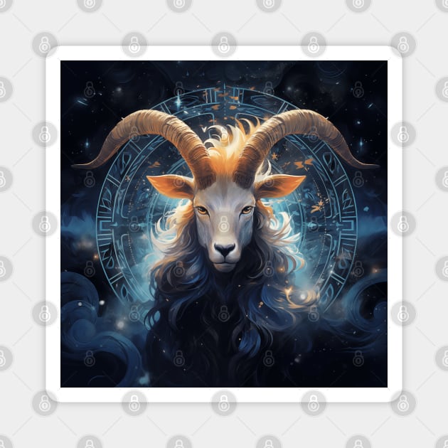 Capricorn Sea Goat Star Sign Zodiac Themed Magnet by Elysian Alcove