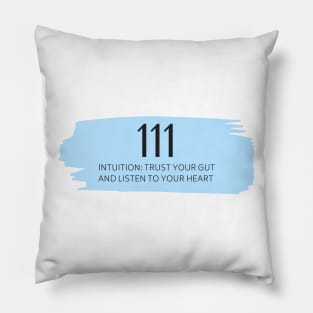 111 Angel Number blue Pillow