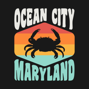 Ocean City Maryland Beach Vacation Crab Retro T-Shirt