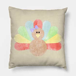 Thanksgiving Turkey with bow Pillow