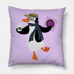 Hipster Penguin Pillow