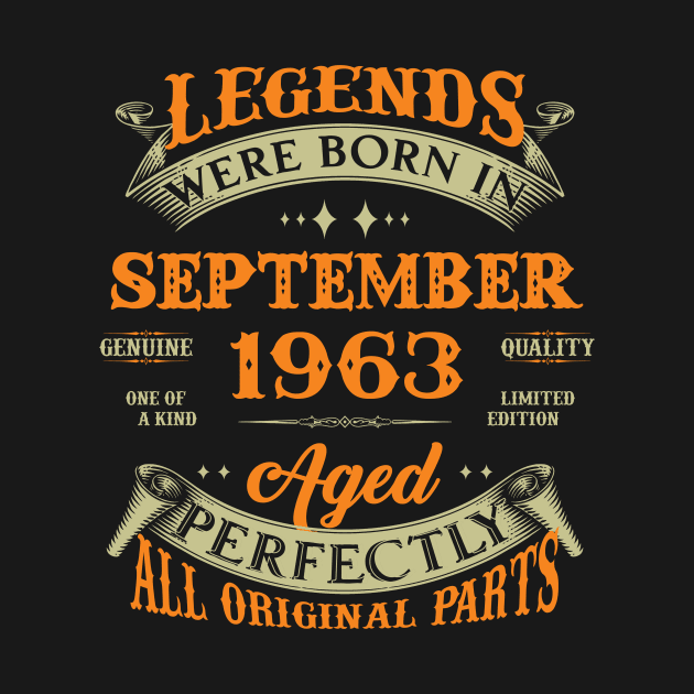 Legends Were Born In September 1963 60 Years Old 60th Birthday Gift by Kontjo