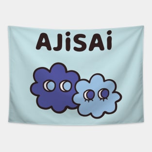 AJISAI - Cryptic Nihongo - Cartoon Hydrangea with Japanese Tapestry