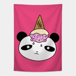 Upside Down Icecream Panda Face Tapestry