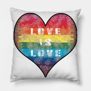 Love is Love Pride Heart Design Pillow