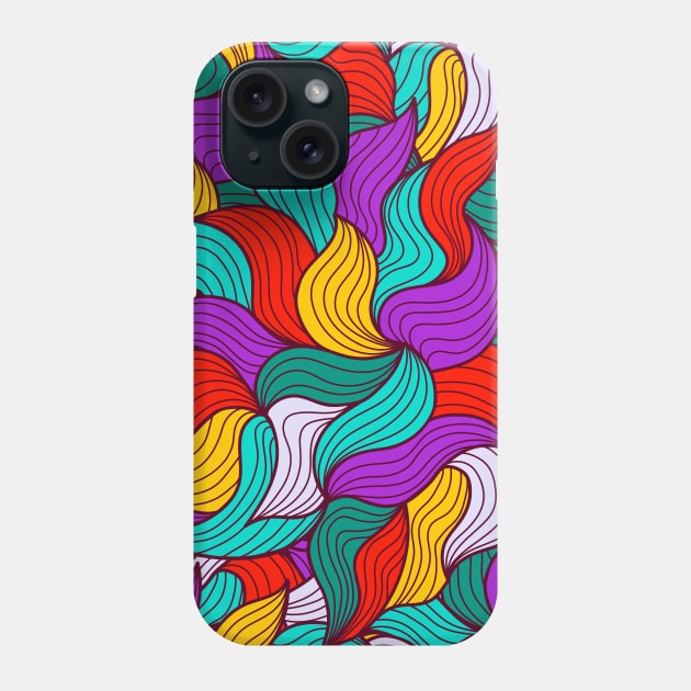 Rainbow Waves Phone Case by edwardechoblue