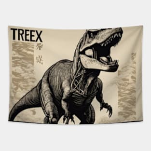 T-Rex Japanese Art-Inspired Tapestry