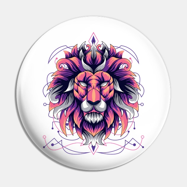 lion head front Pin by SHINIGAMII