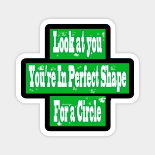 sarcasm quote funny look at you youre in perfect shape for a circle Magnet