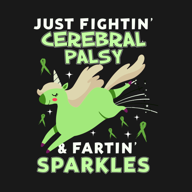 cerebral palsy funny unicorn farting sparkles by TeesCircle