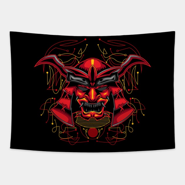 samurai head Tapestry by SHINIGAMII