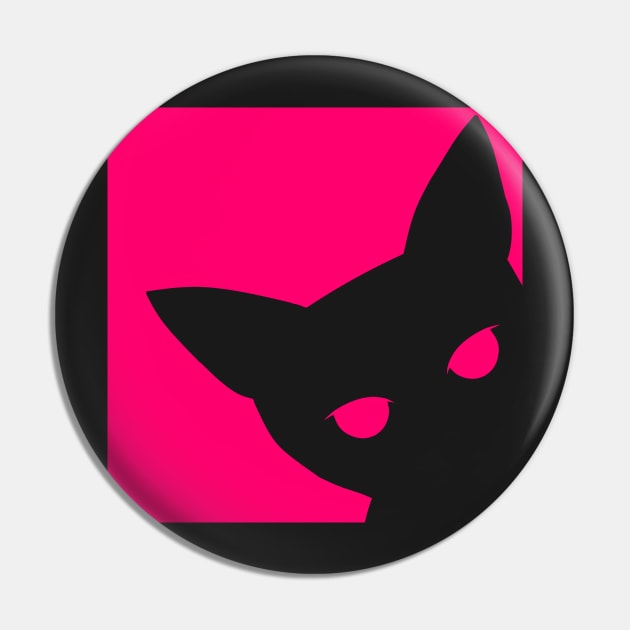 Cat Peeking Silhouette Pin by CeeGunn