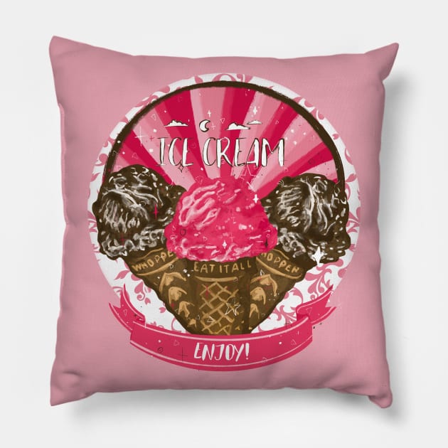 Vintage ice cream cones Pillow by Mimie20