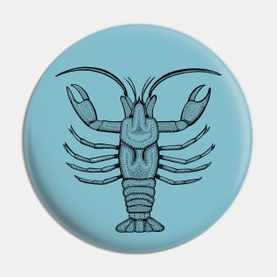 Crayfish or Small Lobster - hand drawn animal design Pin