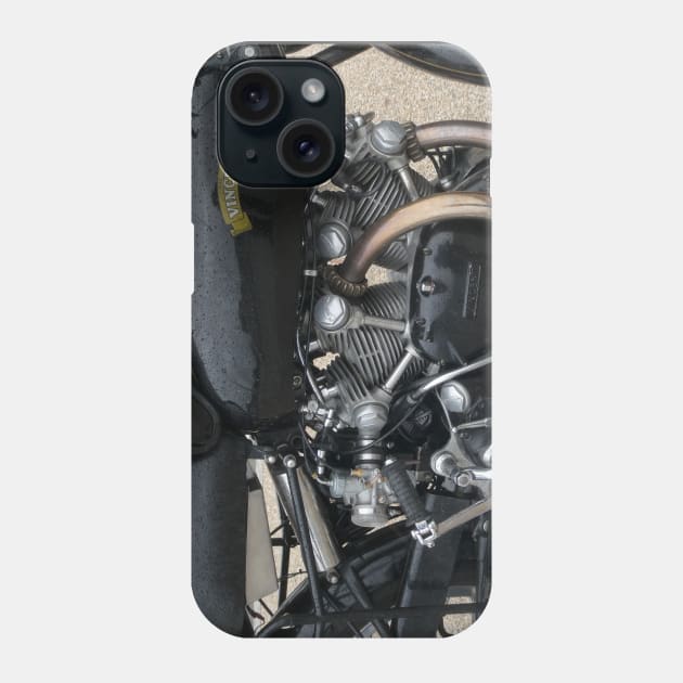 Vincent Black Shadow, vintage british motorcylce history Phone Case by JonDelorme