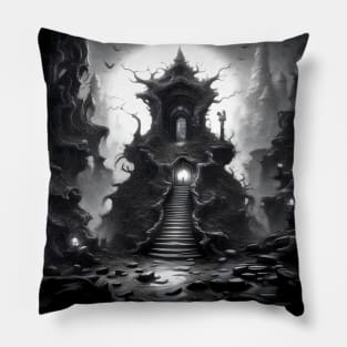 Midnight Ascent: Castle of Shadows Pillow