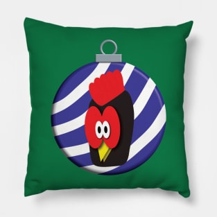 Funny Rooster Christmas Ornament Pillow