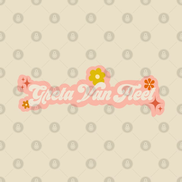 Greta Van Fleet - 70s design pink background by Deardarling