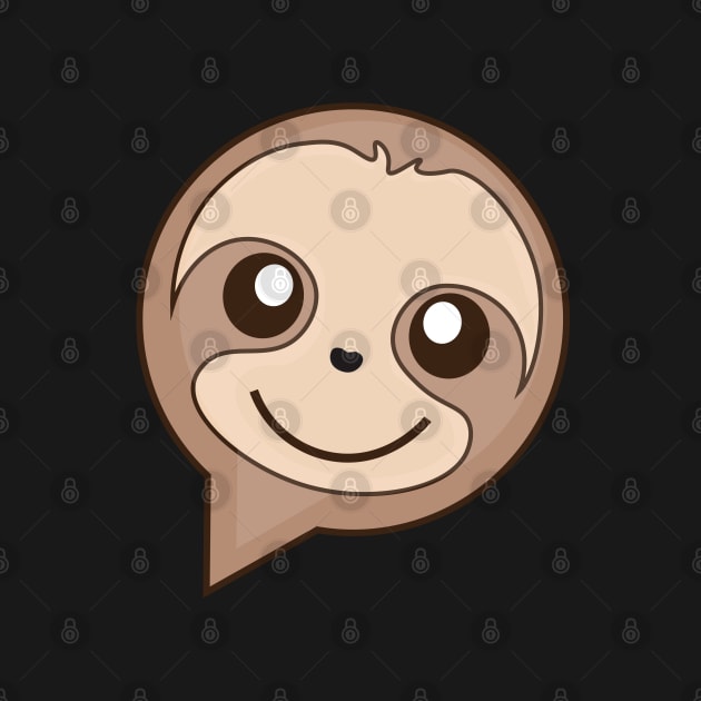 Cute Sloth Cartoon Character in Speech Bubble by Design A Studios