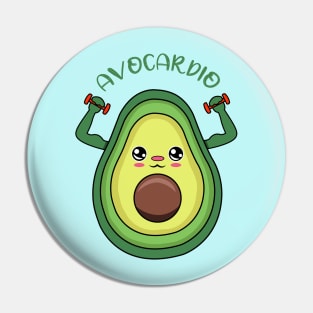 AVOCARDIO, cute avocado  lifting weights Pin