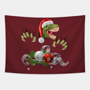 Christmas T-Rex Tapestry