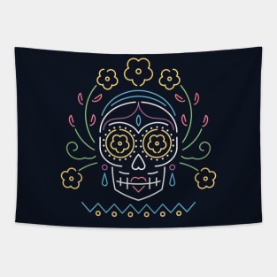 Mexican Jarabe Tapio Skull Tapestry