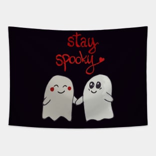 Stay spooky cute ghosts couple Tapestry