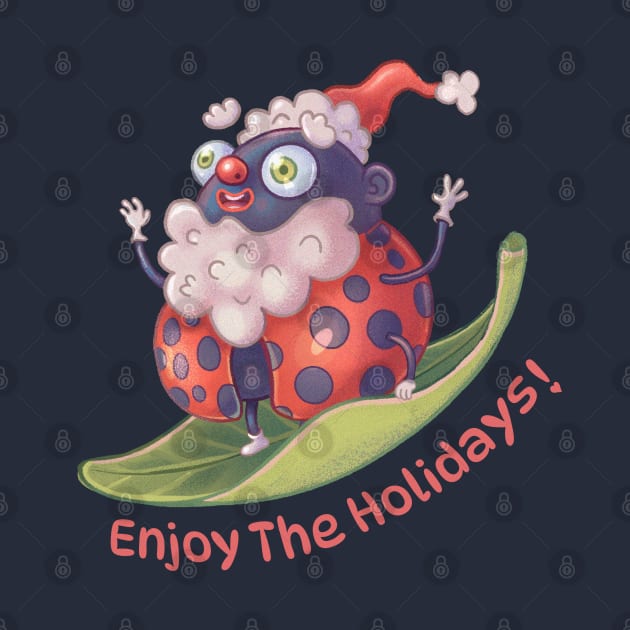 Enjoy The Holidays (skating Santa Bug) by Hoda Hefzy 