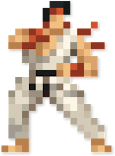 Ryu low-res pixelart Magnet