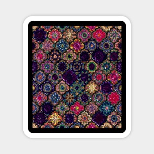 Moroccan Tile pattern, metallic Magnet