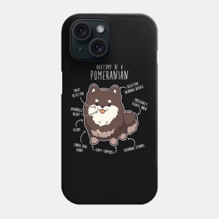 Chocolate and Tan Pomeranian Dog Anatomy Phone Case