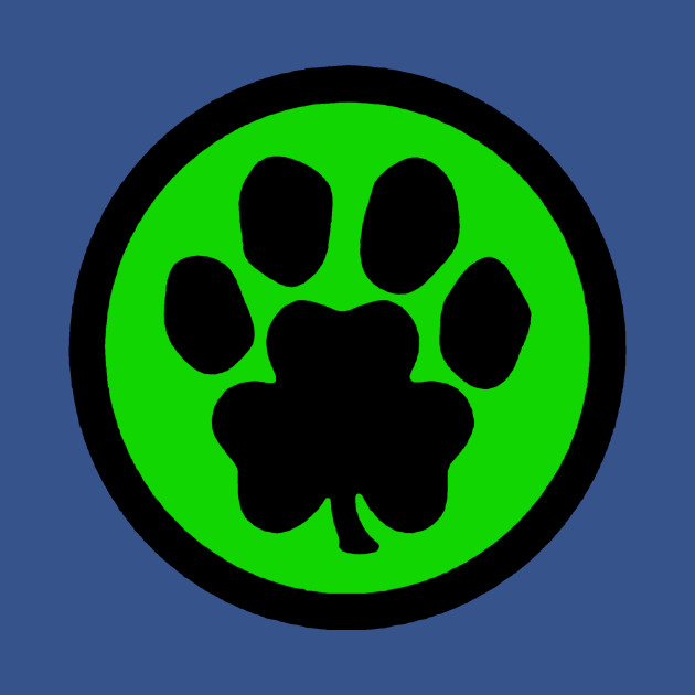 Disover Paw Shamrock (black and green) - Pawprint - T-Shirt