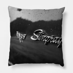 stingray, black and white Pillow