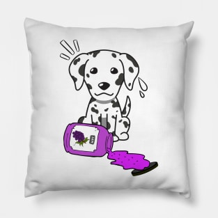 Naughty Dalmatian Spills a jar of grape jam! Pillow