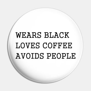 Black Coffee Lover's Pin