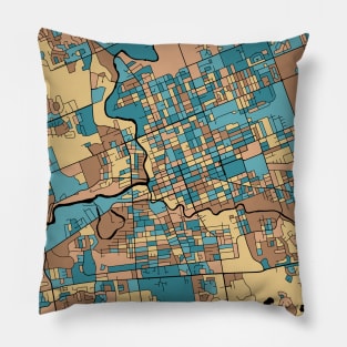 London Map Pattern in Mid Century Pastel Pillow