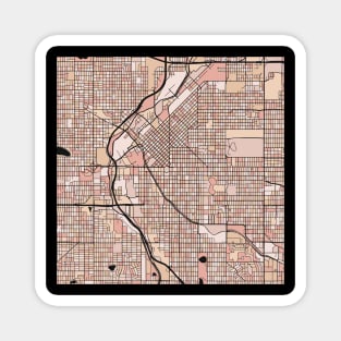 Denver Map Pattern in Soft Pink Pastels Magnet