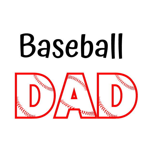 Baseball Dad Fun T-shirt Design by KicksNgigglesprints