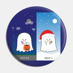 Gordie the Ghost (Oct 31 vs Nov 1) | by queenie's card Pin