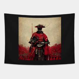 Japanese Samurai with Red Accent- best selling Tapestry