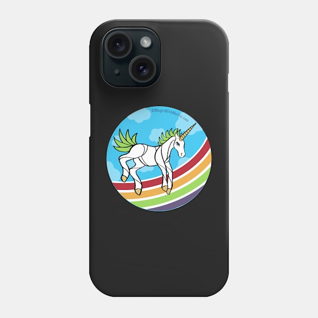 Rainbow Unicorn v11 — Dancing Uniquorn Illustration series Phone Case by mellierosetest