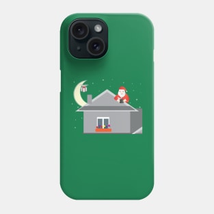 Santa Claus Sending a drone with a gift box Phone Case